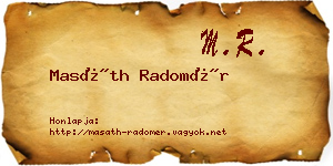 Masáth Radomér névjegykártya